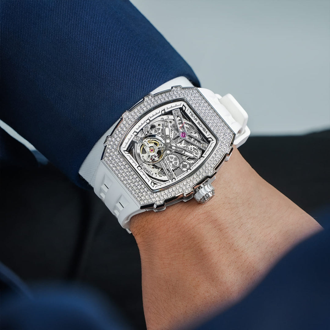TSAR BOMBA Elemental-Cubic Zirconia Automatic Watch TB8208D
