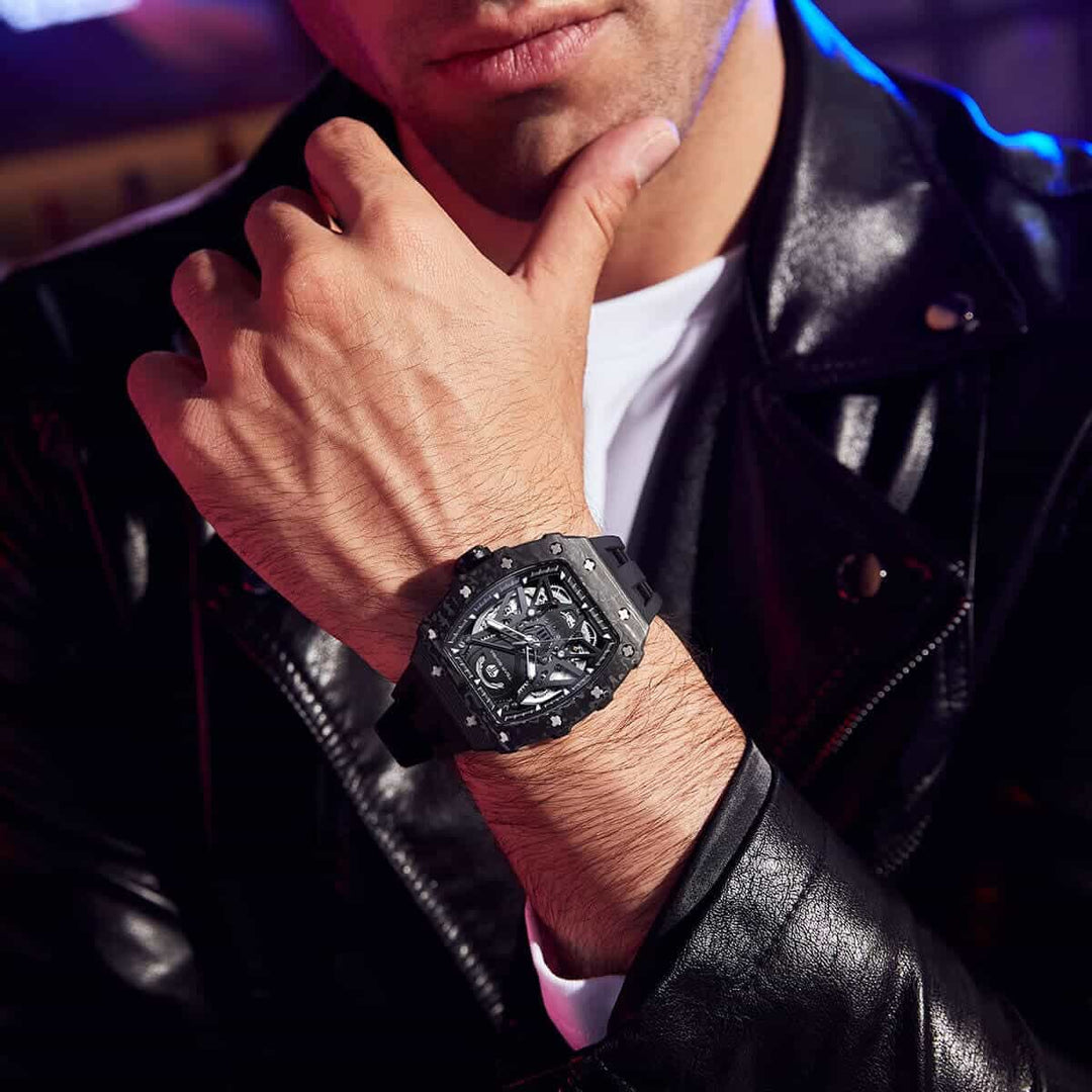 TSAR BOMBA Elemental-Carbon Fiber Automatic Watch Phantom TB8207CF