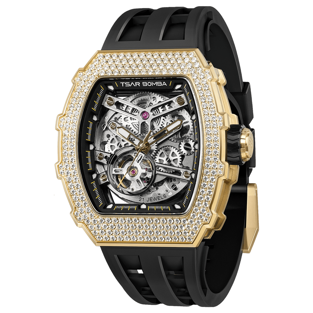 TSAR BOMBA Elemental-Cubic Zirconia Automatic Watch TB8208D