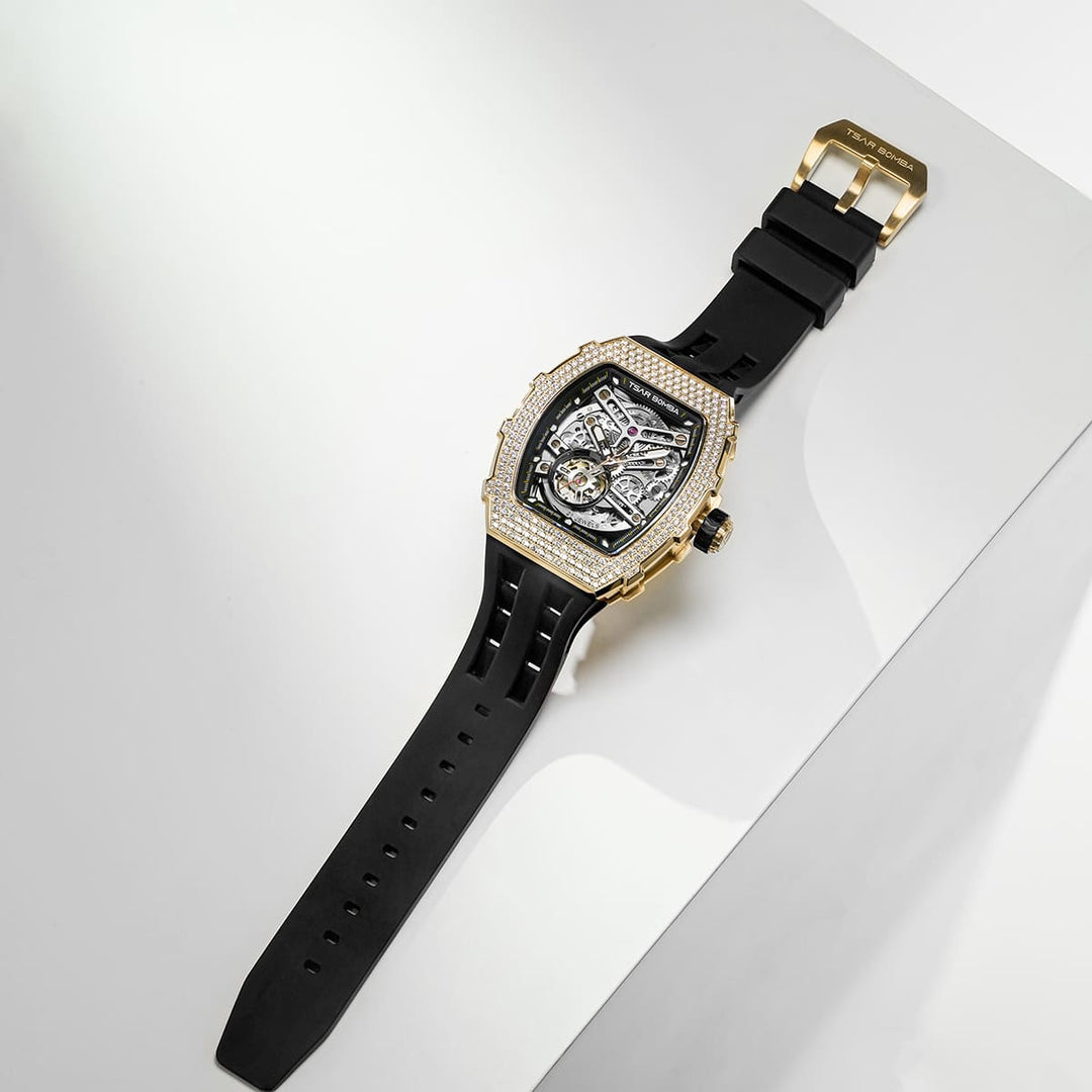 TSAR BOMBA Elemental-Cubic Zirconia Automatic Watch TB8208D