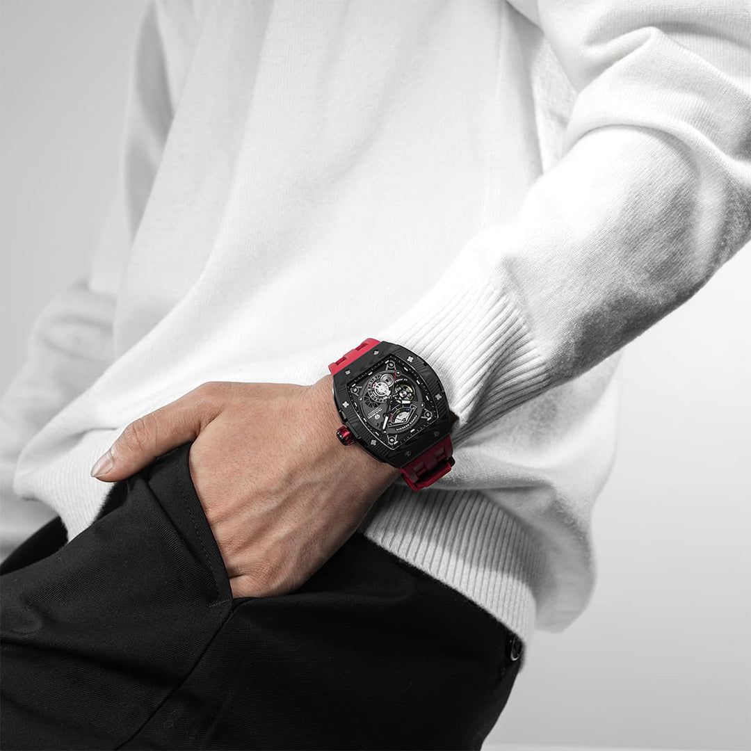 TSAR BOMBA Elemental-Carbon Fiber Automatic Watch TB8210CF