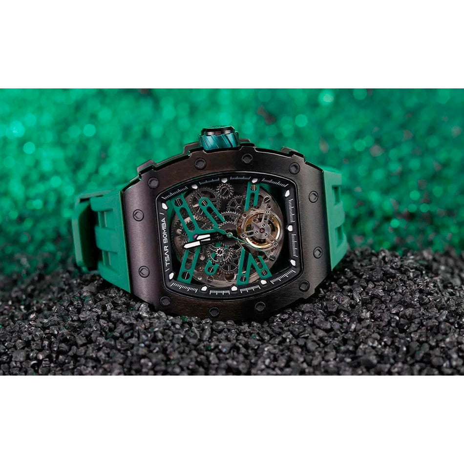 TSAR BOMBA Men's Automatic Watch TB8208A-03 Black / Green