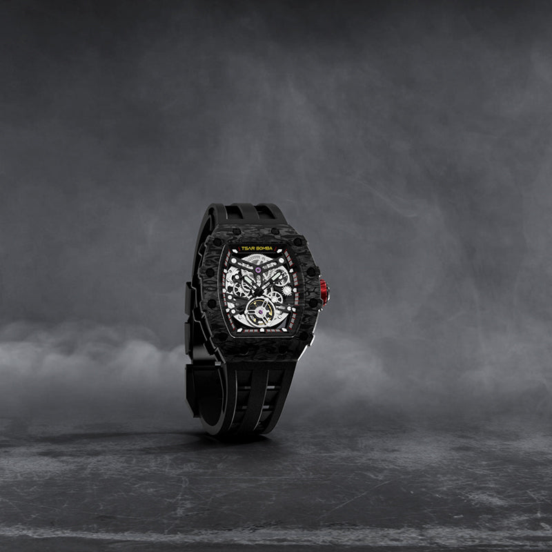 TSAR BOMBA Carbon Fiber Men's Automatic Watch TB8208CF-01 Black
