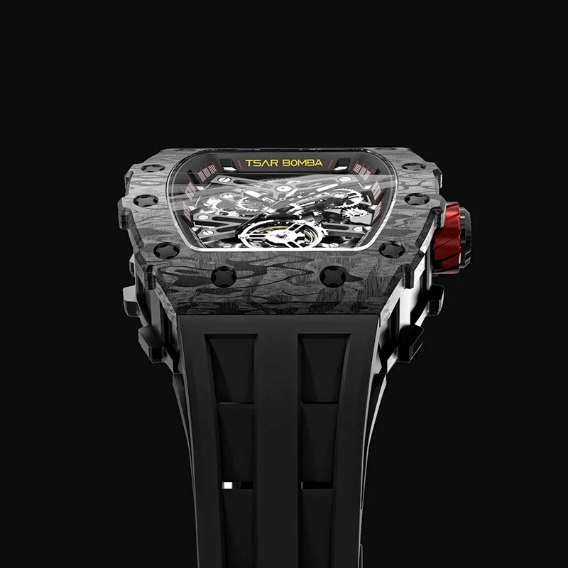 TSAR BOMBA Carbon Fiber Men's Automatic Watch TB8208CF-01 Black