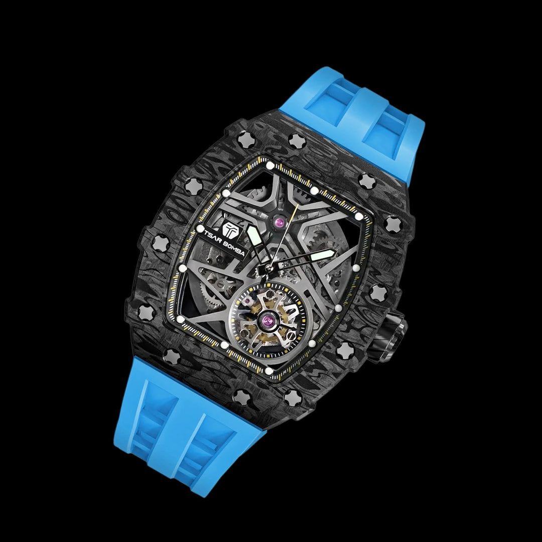 TSAR BOMBA Carbon Fiber 2.0 Men's Automatic Watch TB8209CF-04 Black/Blue